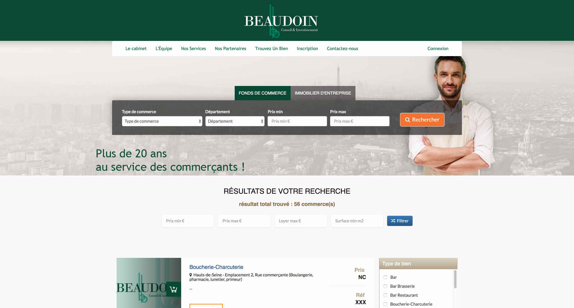 site internet Beaudoin Immobilier